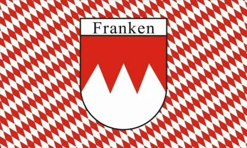 Flagge Franken mit Wappen und Rauten Schriftzug Fahne 90x150 mit Ösen Neu